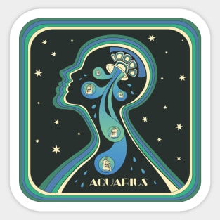 Aquarius Zodiac Design Sticker